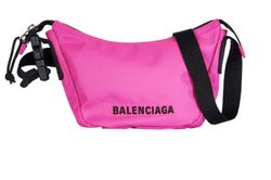 Wheel Sling Shoulder Bag, Nylon, Pink, 661926, DB, 3*